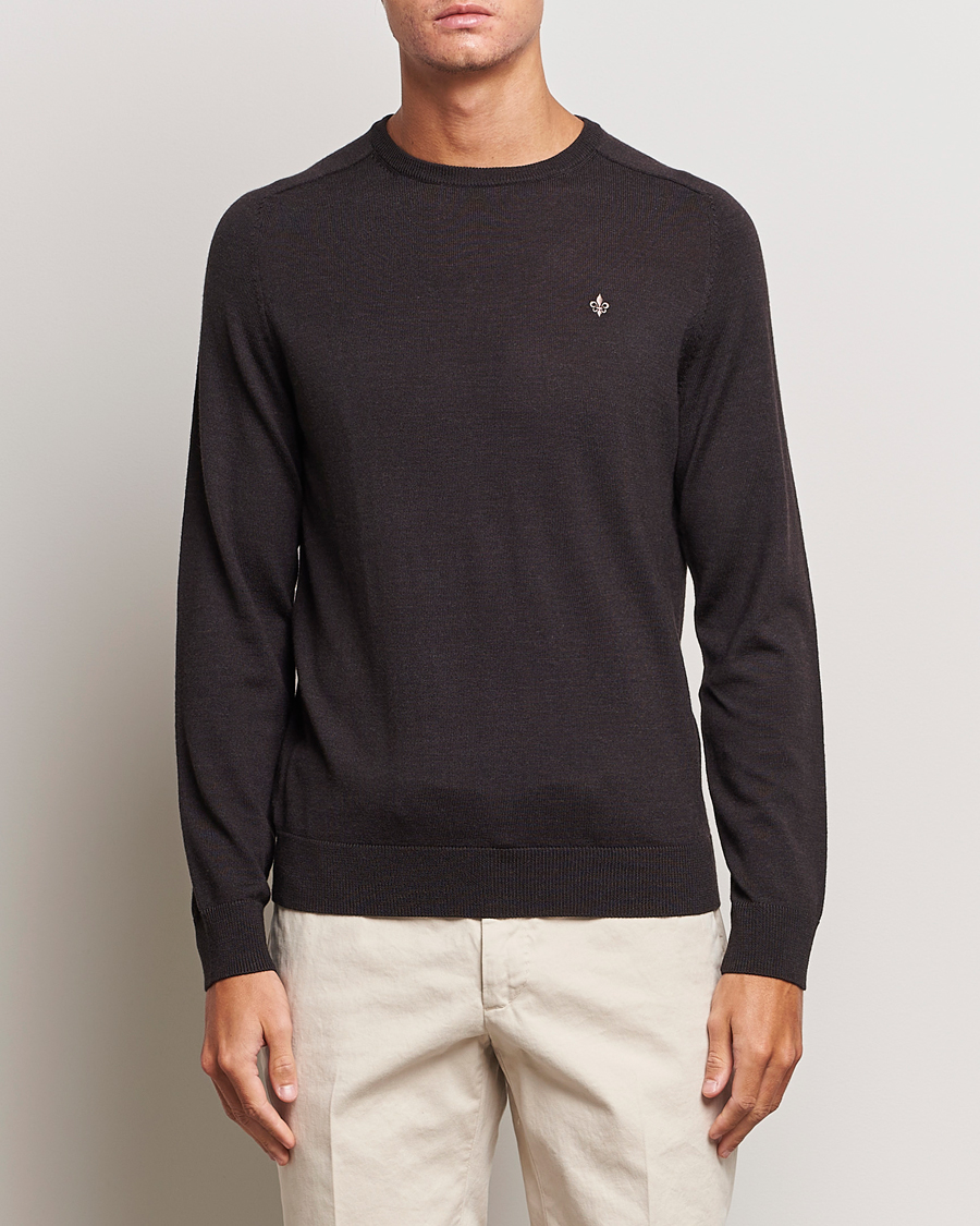 Herre | Trøjer | Morris | Merino Crew Neck Pullover Brown