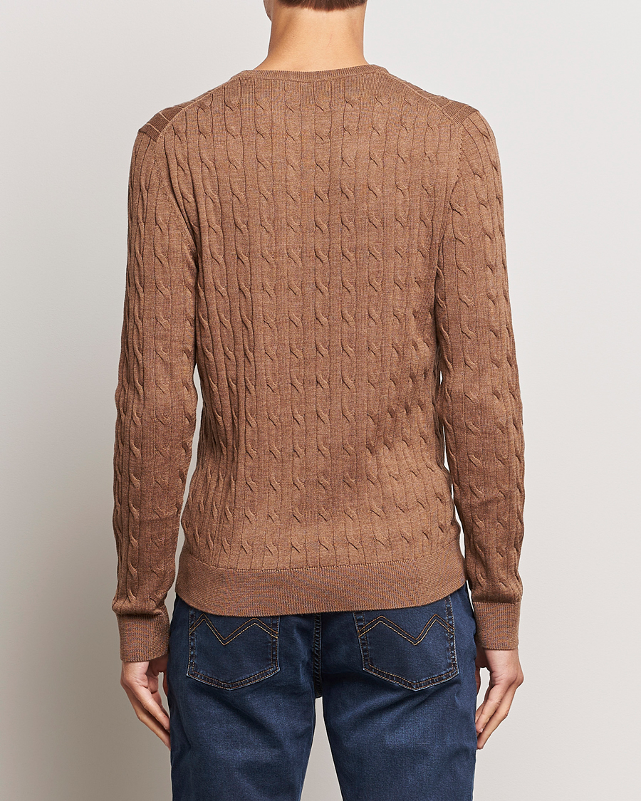 Herre | Trøjer | Morris | Merino Cable Crew Neck Camel