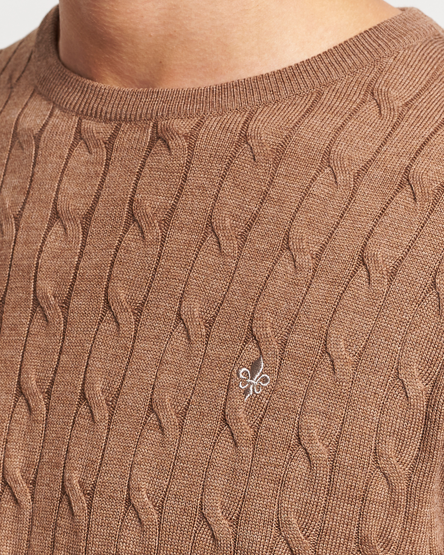 Herre | Trøjer | Morris | Merino Cable Crew Neck Camel