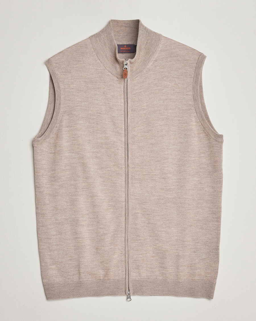 Herre | Trøjer | Morris | Merino Zip Vest Khaki