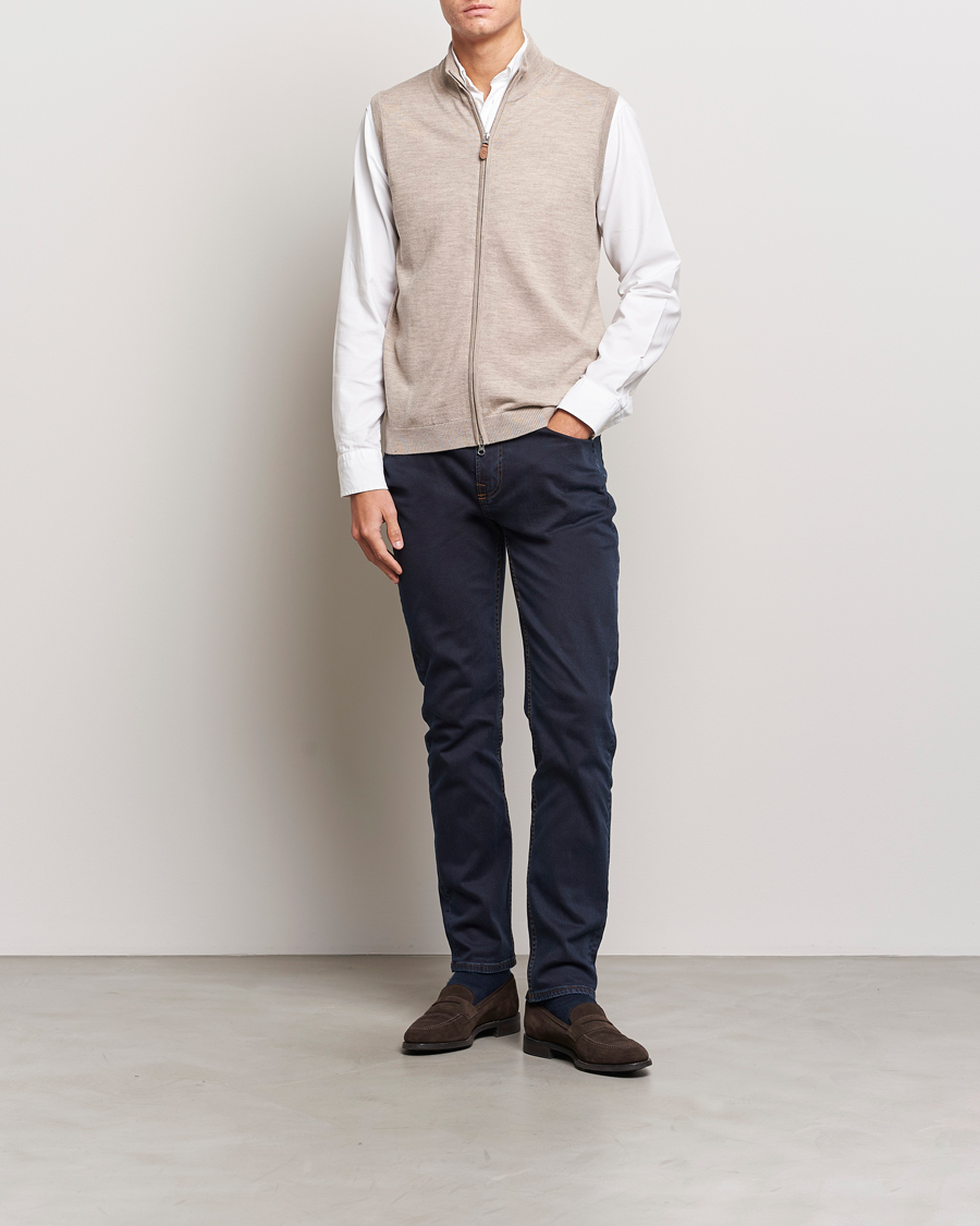 Herre | Trøjer | Morris | Merino Zip Vest Khaki