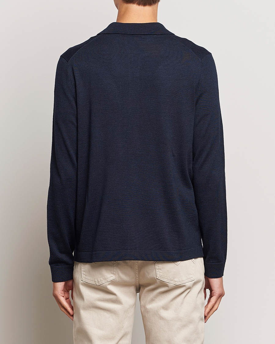 Herre | Trøjer | Morris | Merino Knitted Shirt Navy