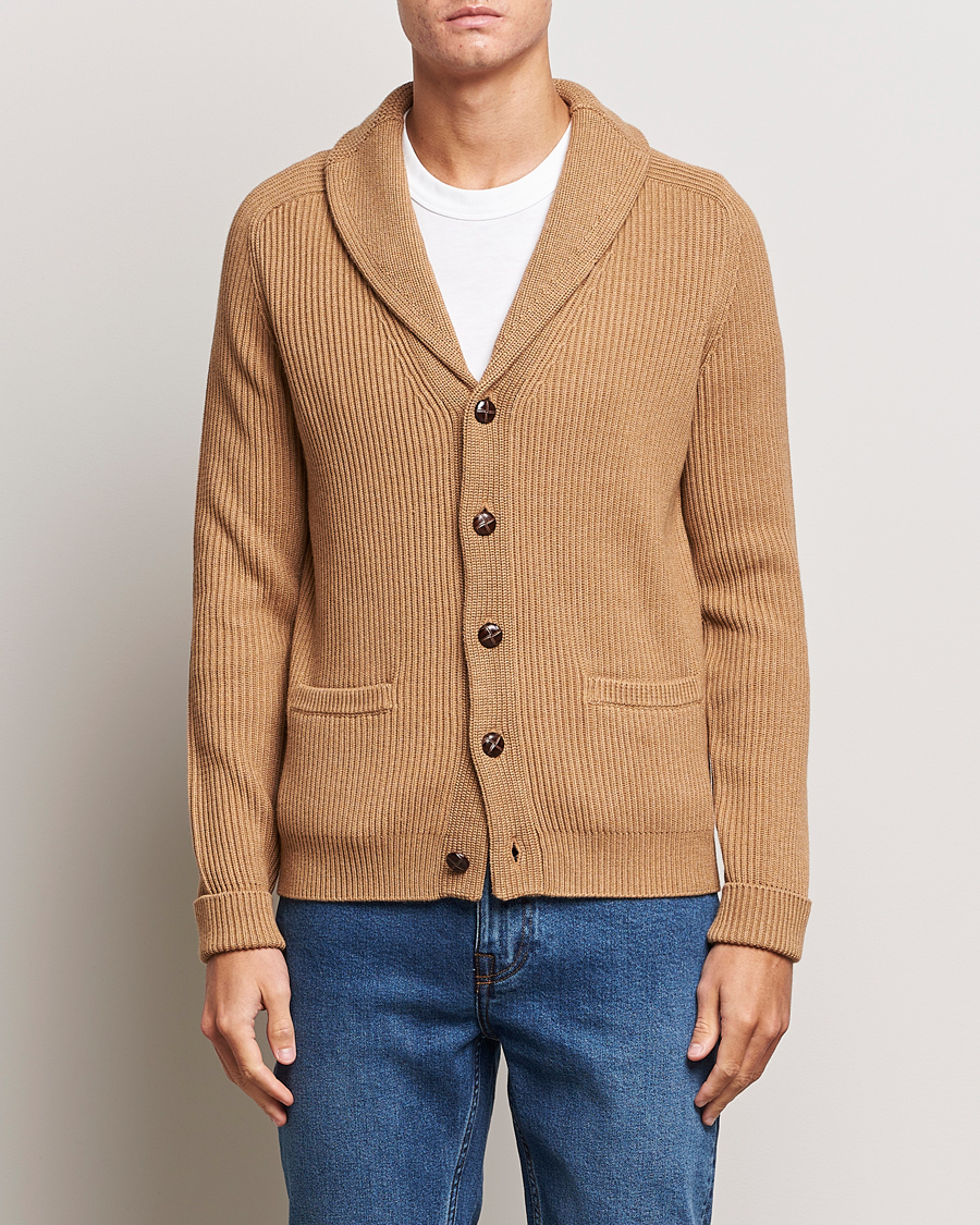 Herre | Trøjer | Morris | Brayden Shawl Cardigan Camel