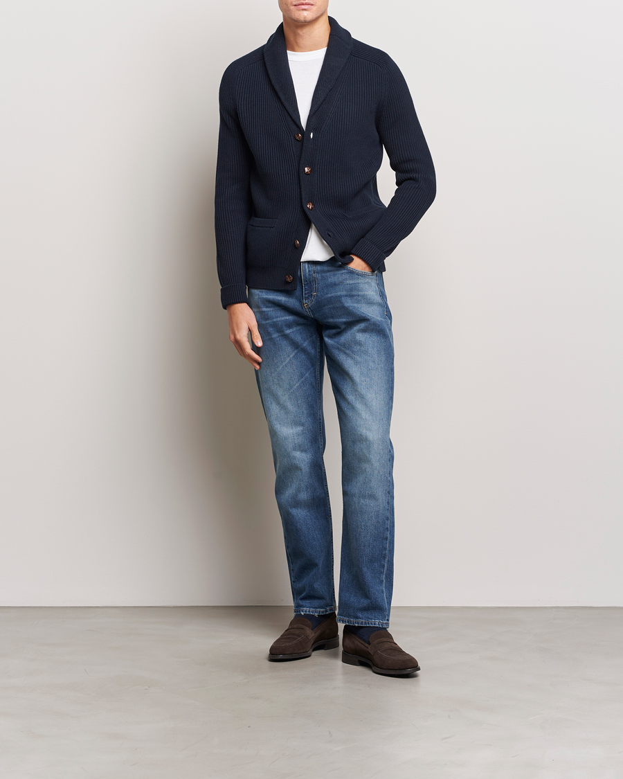 Herre | Trøjer | Morris | Brayden Shawl Cardigan Navy