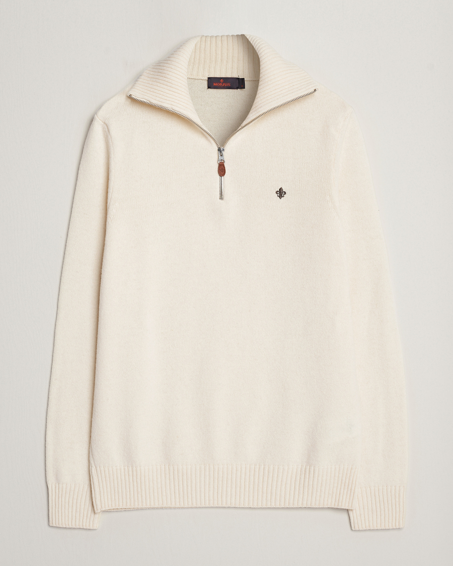 Herre | Trøjer | Morris | Newton Half Zip Off White