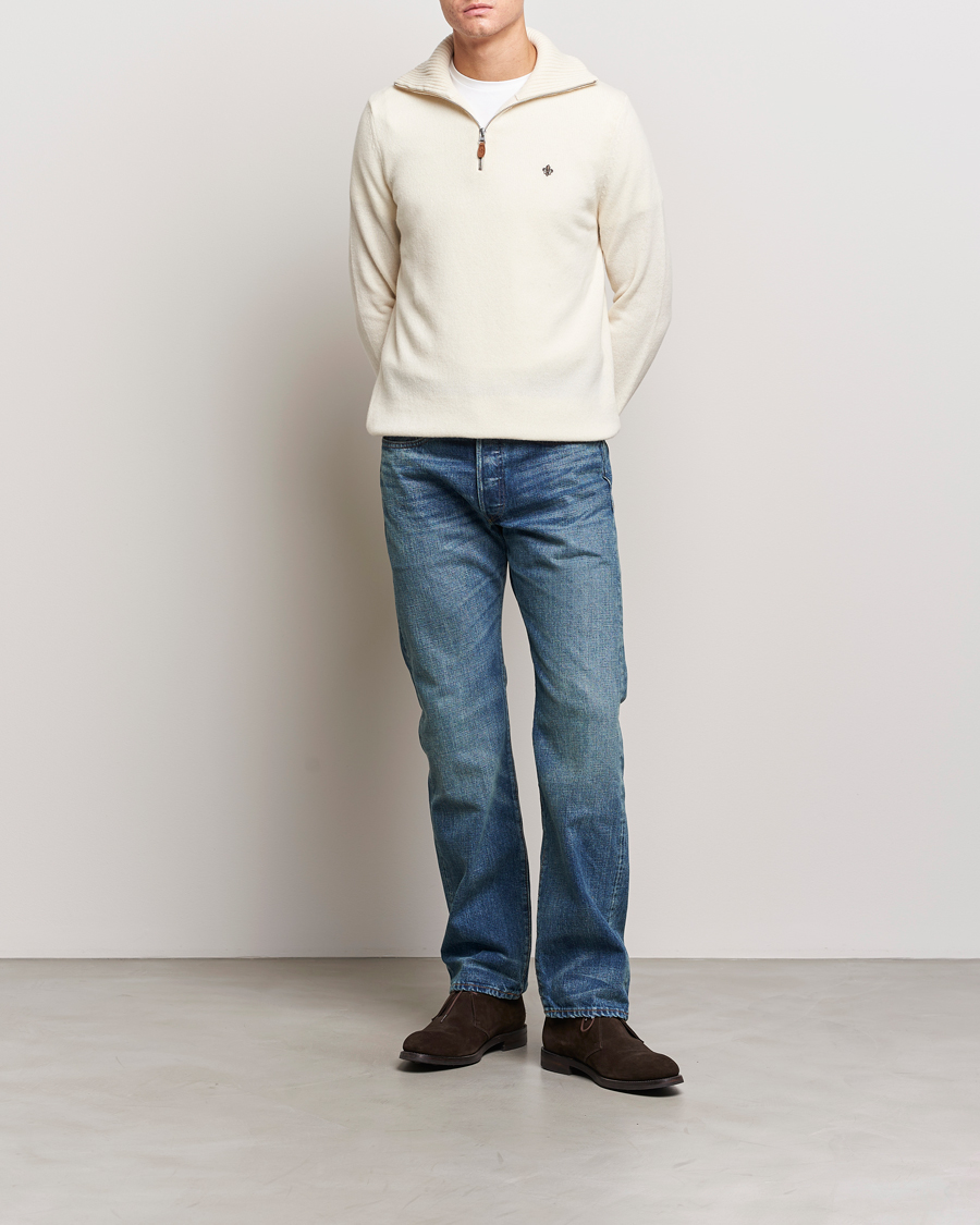 Herre | Trøjer | Morris | Newton Half Zip Off White