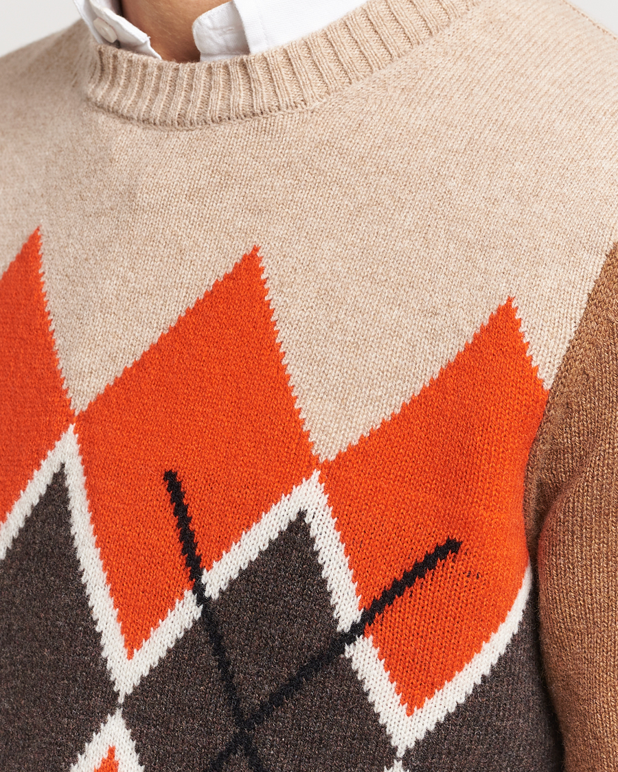 Herre | Trøjer | Morris | Ayle Argyle Crew Neck Camel