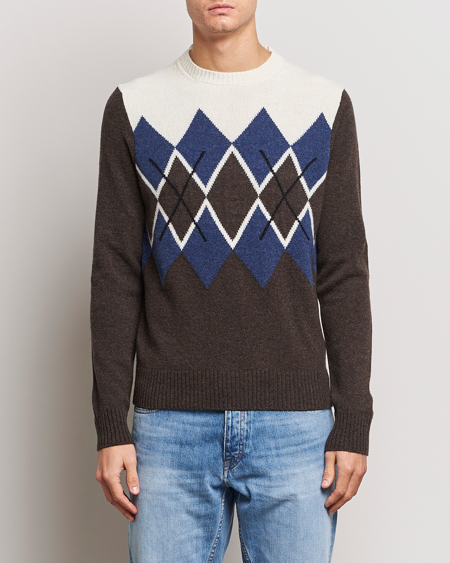 Herre |  | Morris | Ayle Argyle Crew Neck Brown