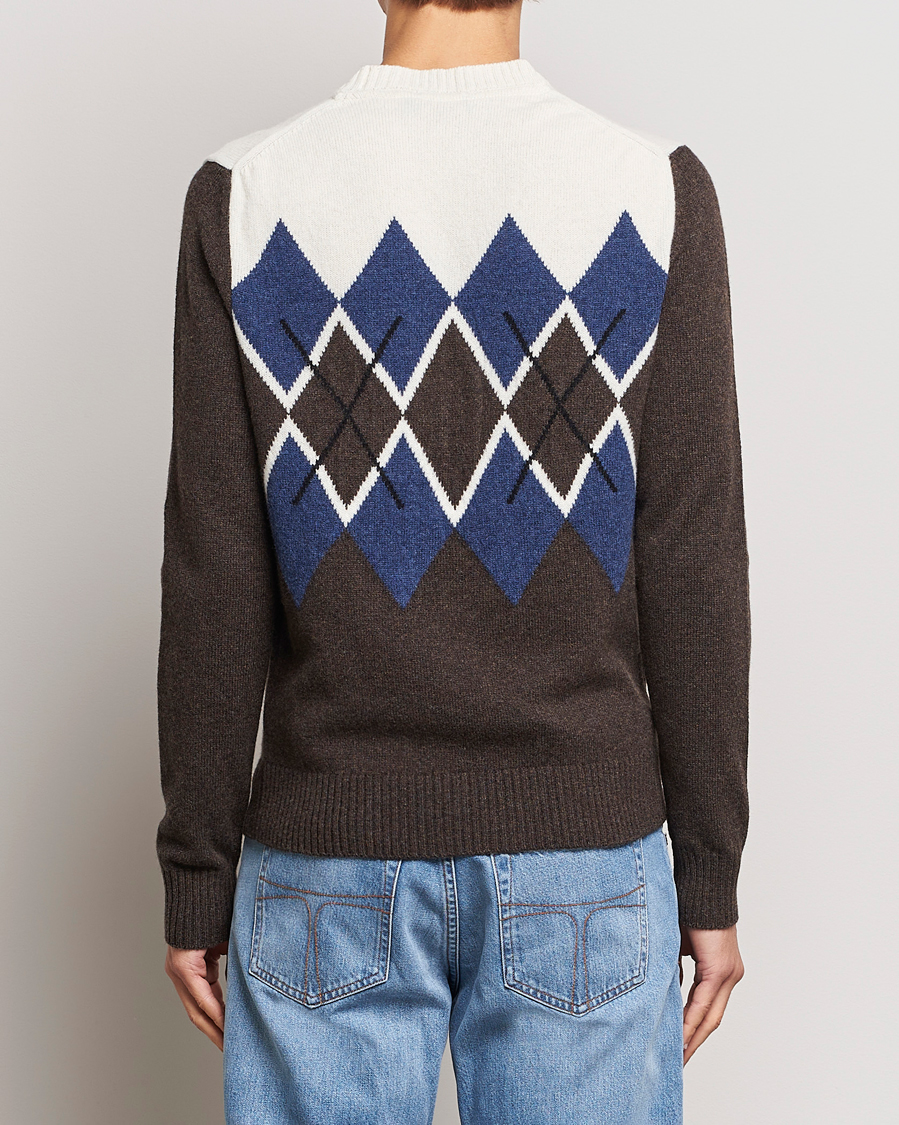 Herre | Trøjer | Morris | Ayle Argyle Crew Neck Brown