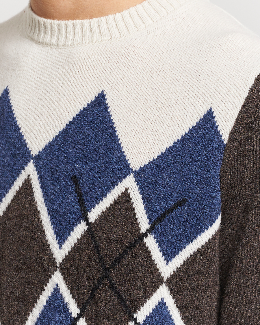 Herre | Trøjer | Morris | Ayle Argyle Crew Neck Brown