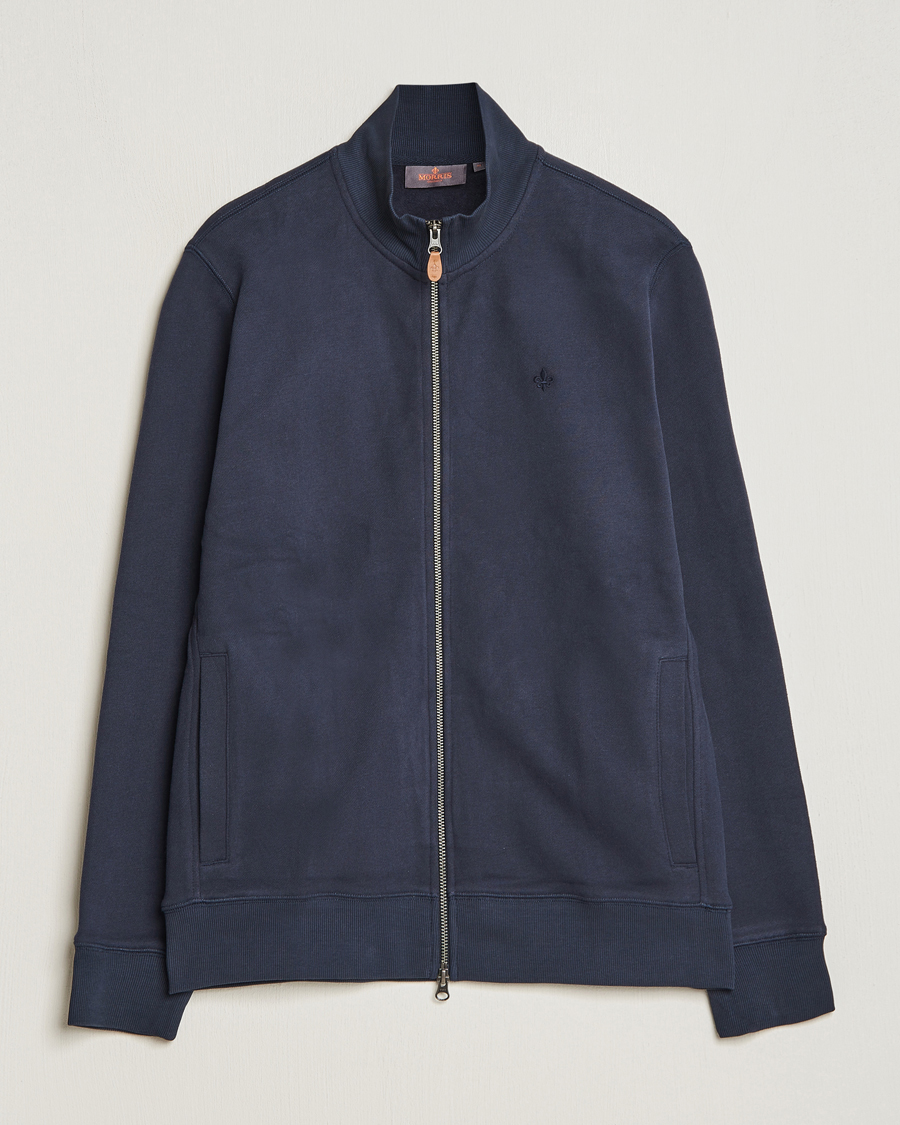 Herre | Trøjer | Morris | Warren Sweat Zip Cardigan Old Blue