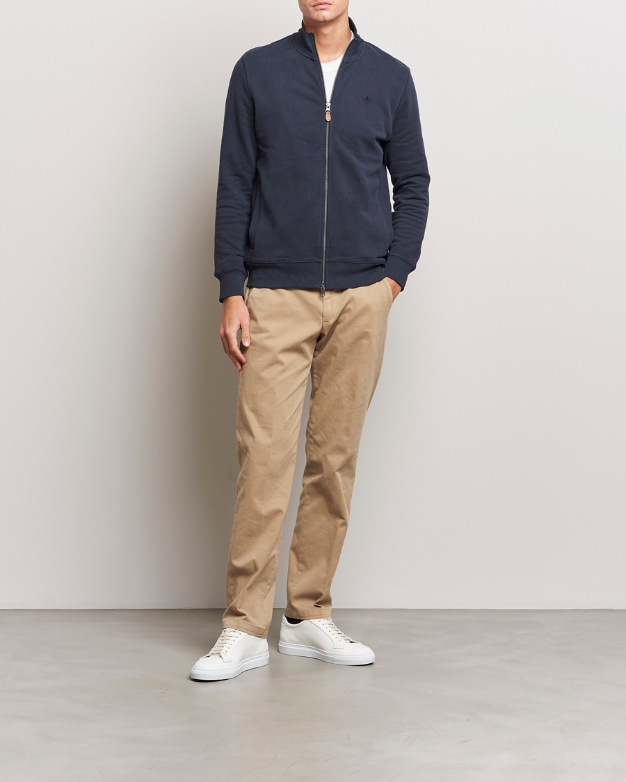 Herre | Trøjer | Morris | Warren Sweat Zip Cardigan Old Blue