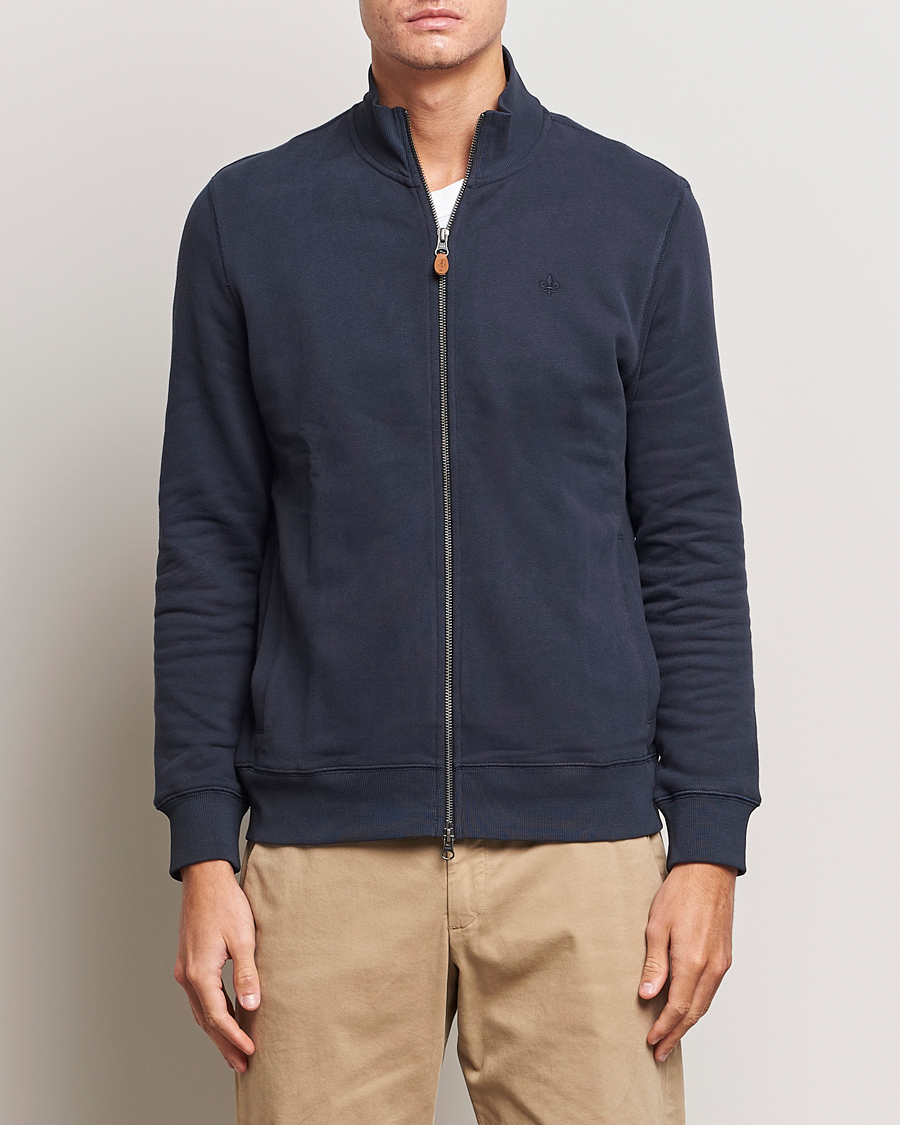 Herre | Trøjer | Morris | Warren Sweat Zip Cardigan Old Blue