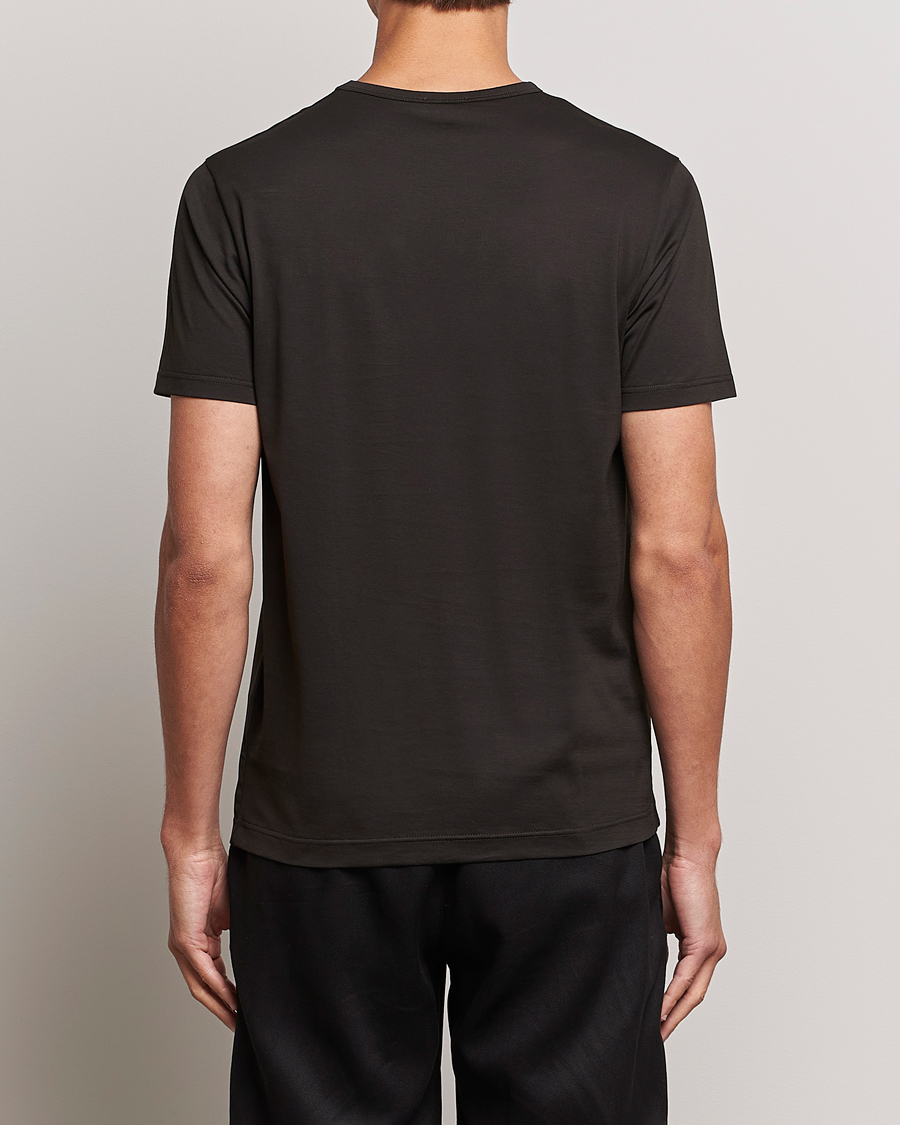 Herre | T-Shirts | Sunspel | Crew Neck Cotton Tee Coffee