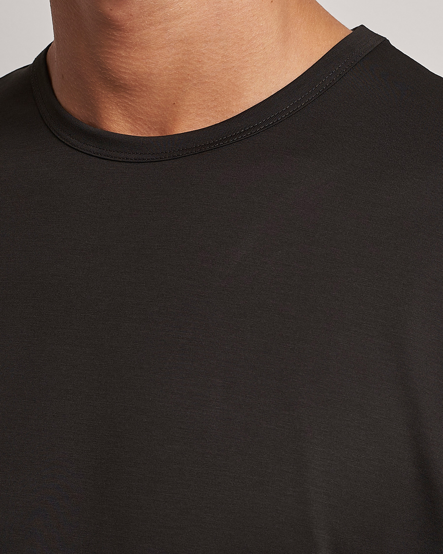 Herre | T-Shirts | Sunspel | Crew Neck Cotton Tee Coffee