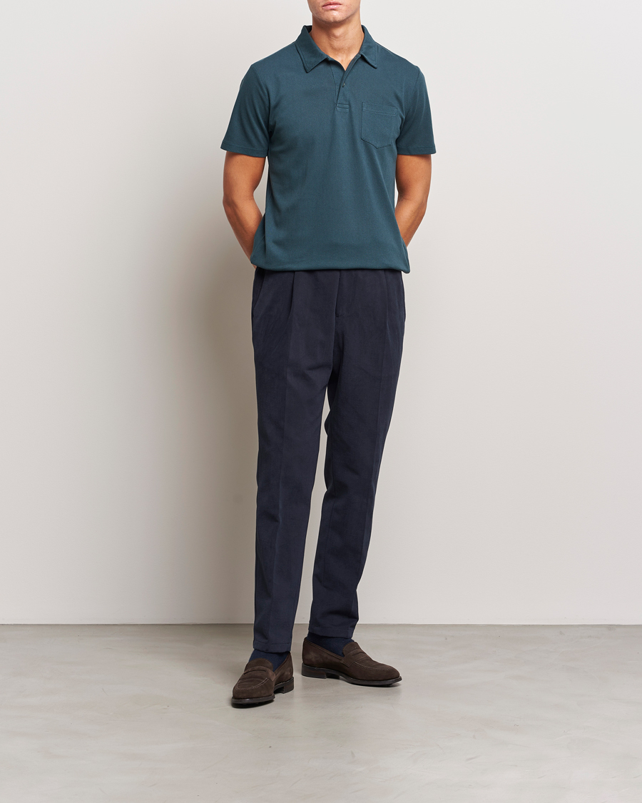 Herre | Polotrøjer | Sunspel | Riviera Polo Shirt Peacock