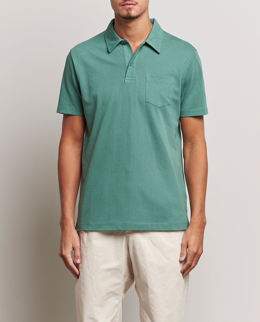Herre |  | Sunspel | Riviera Polo Shirt Light Pine