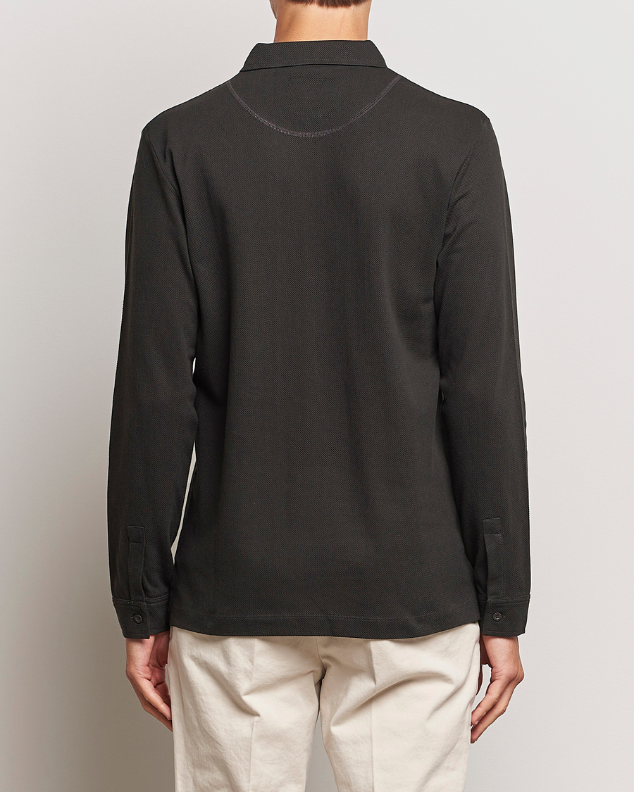 Herre | Trøjer | Sunspel | Long Sleeve Riviera Polo Shirt Coffee