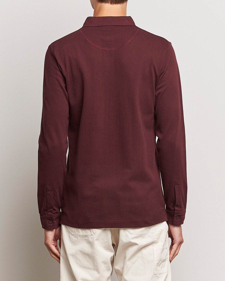 Herre | Trøjer | Sunspel | Long Sleeve Riviera Polo Shirt Maroon