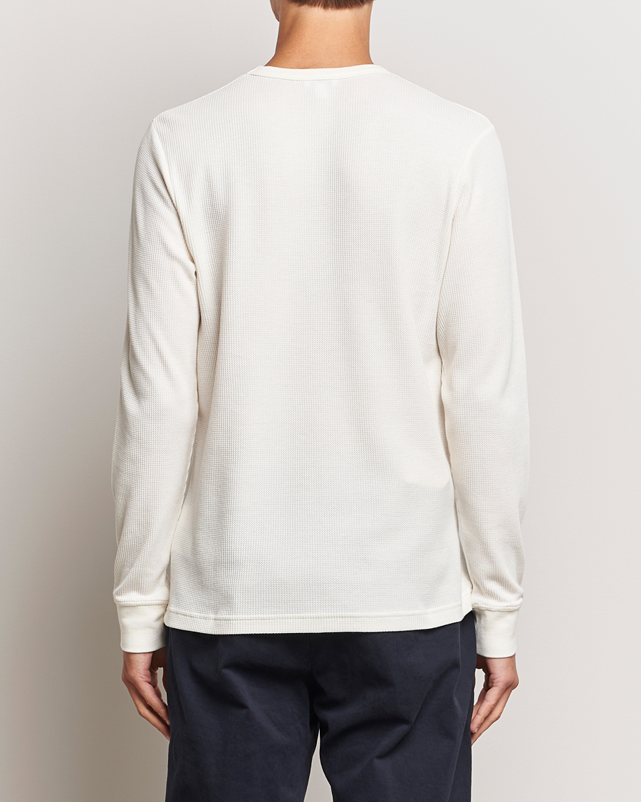 Herre | T-Shirts | Sunspel | Long Sleeve Waffle T-Shirt Ecru