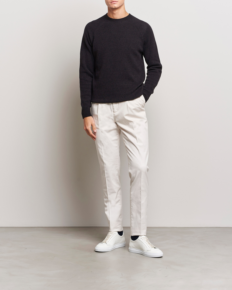 Herre | Trøjer | Sunspel | Lambswool Crewneck Coffee Twist