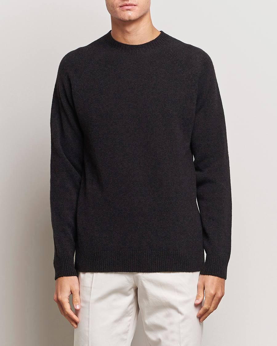 Herre | Trøjer | Sunspel | Lambswool Crewneck Coffee Twist