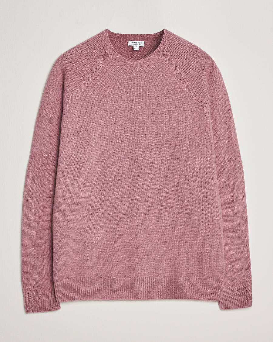 Herre | Trøjer | Sunspel | Lambswool Crewneck Vintage Pink
