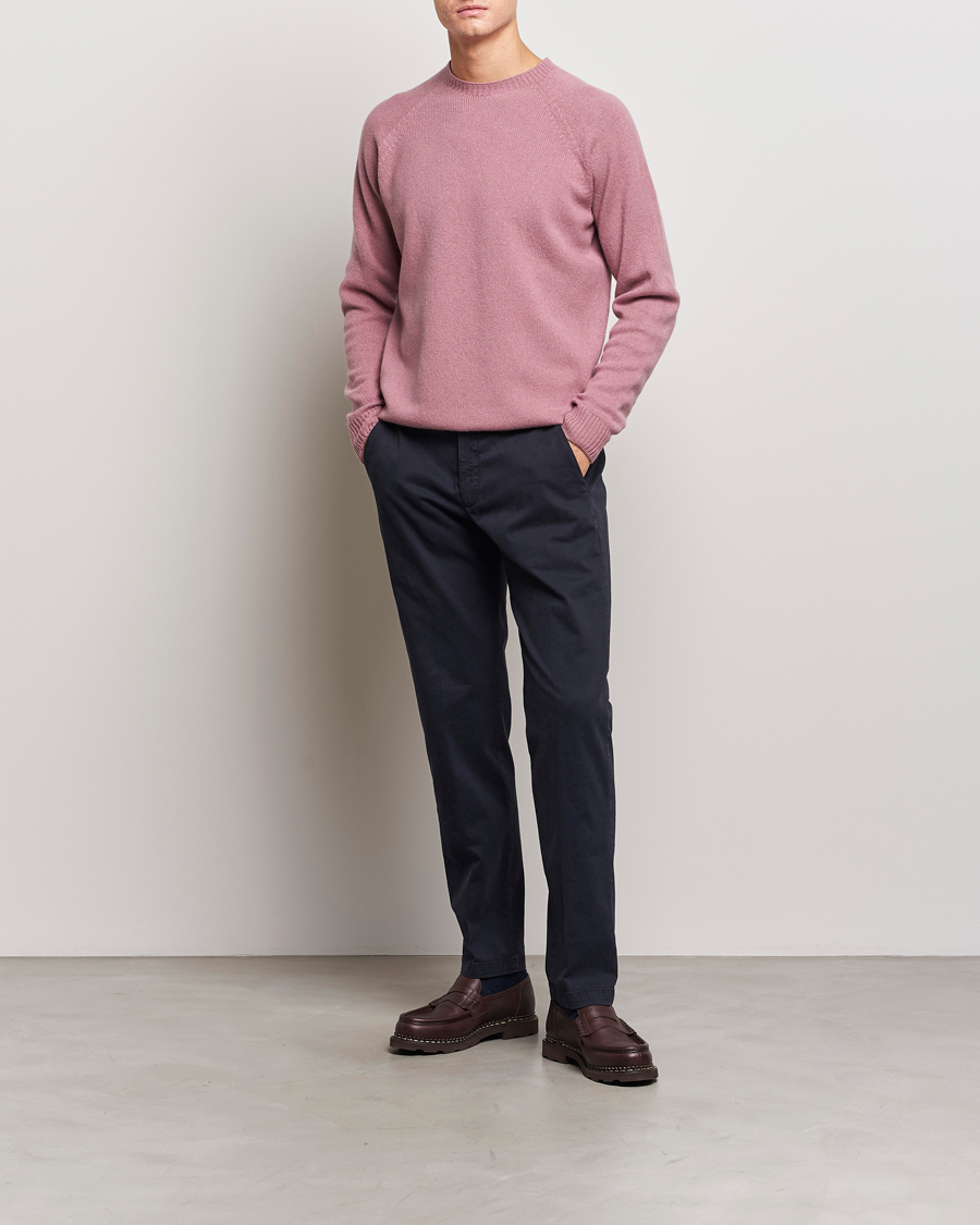 Herre | Trøjer | Sunspel | Lambswool Crewneck Vintage Pink