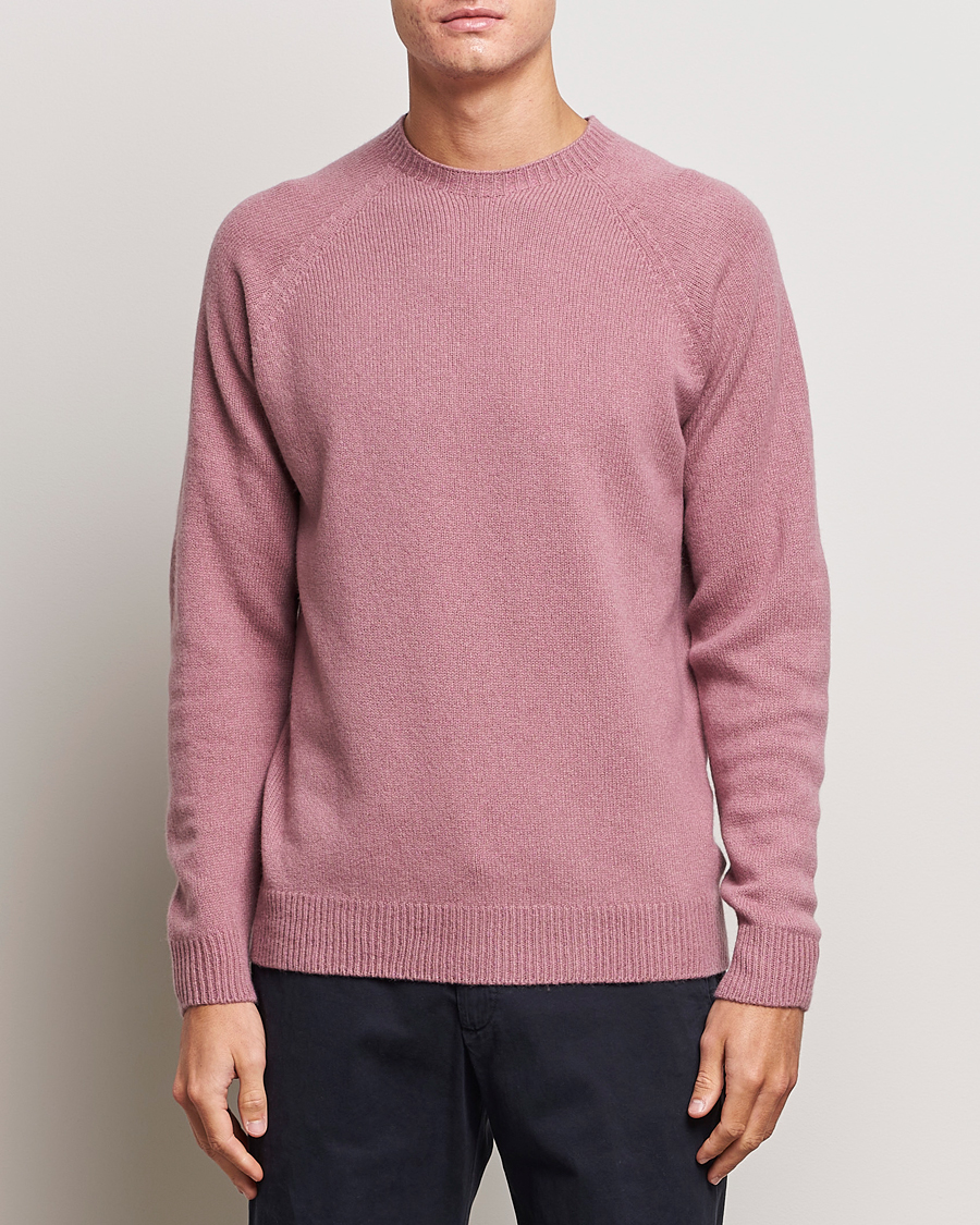 Herre | Trøjer | Sunspel | Lambswool Crewneck Vintage Pink