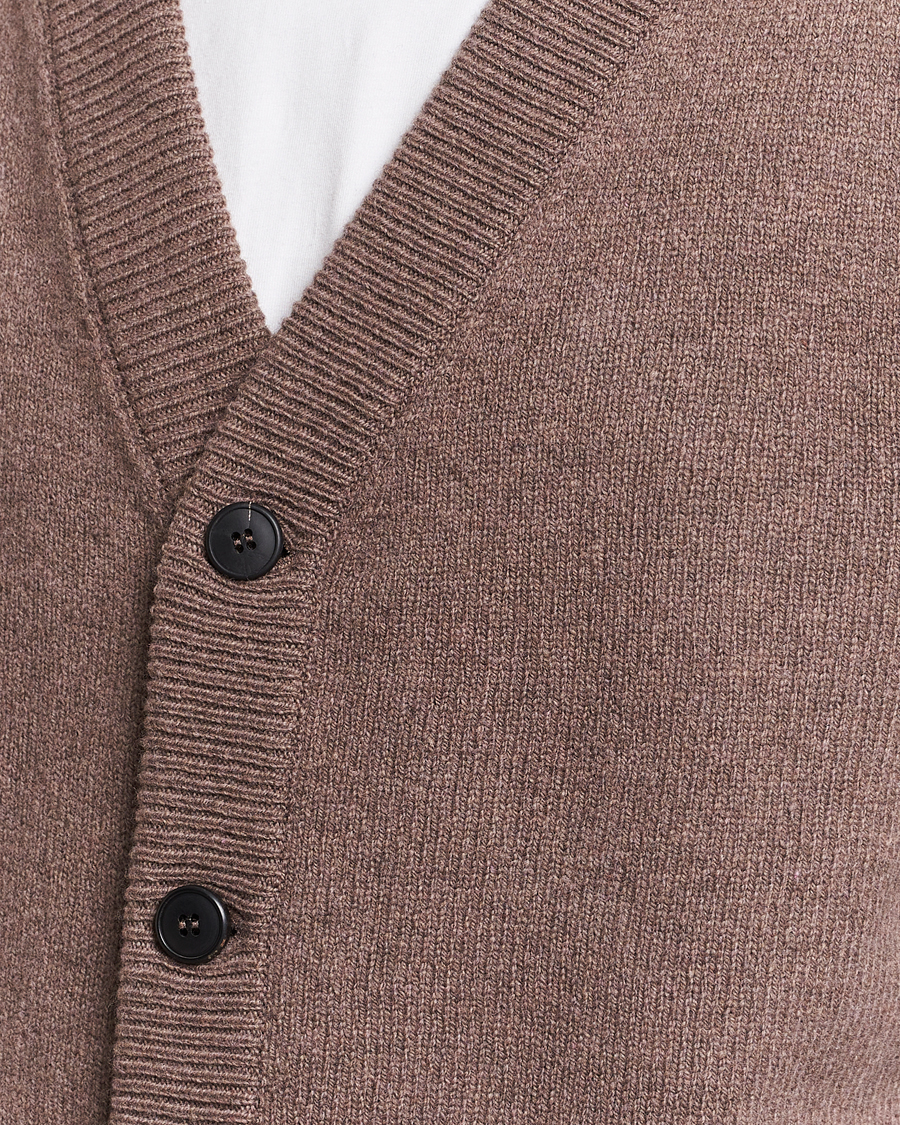 Herre | Trøjer | Sunspel | Lambswool Cardigan Cedar