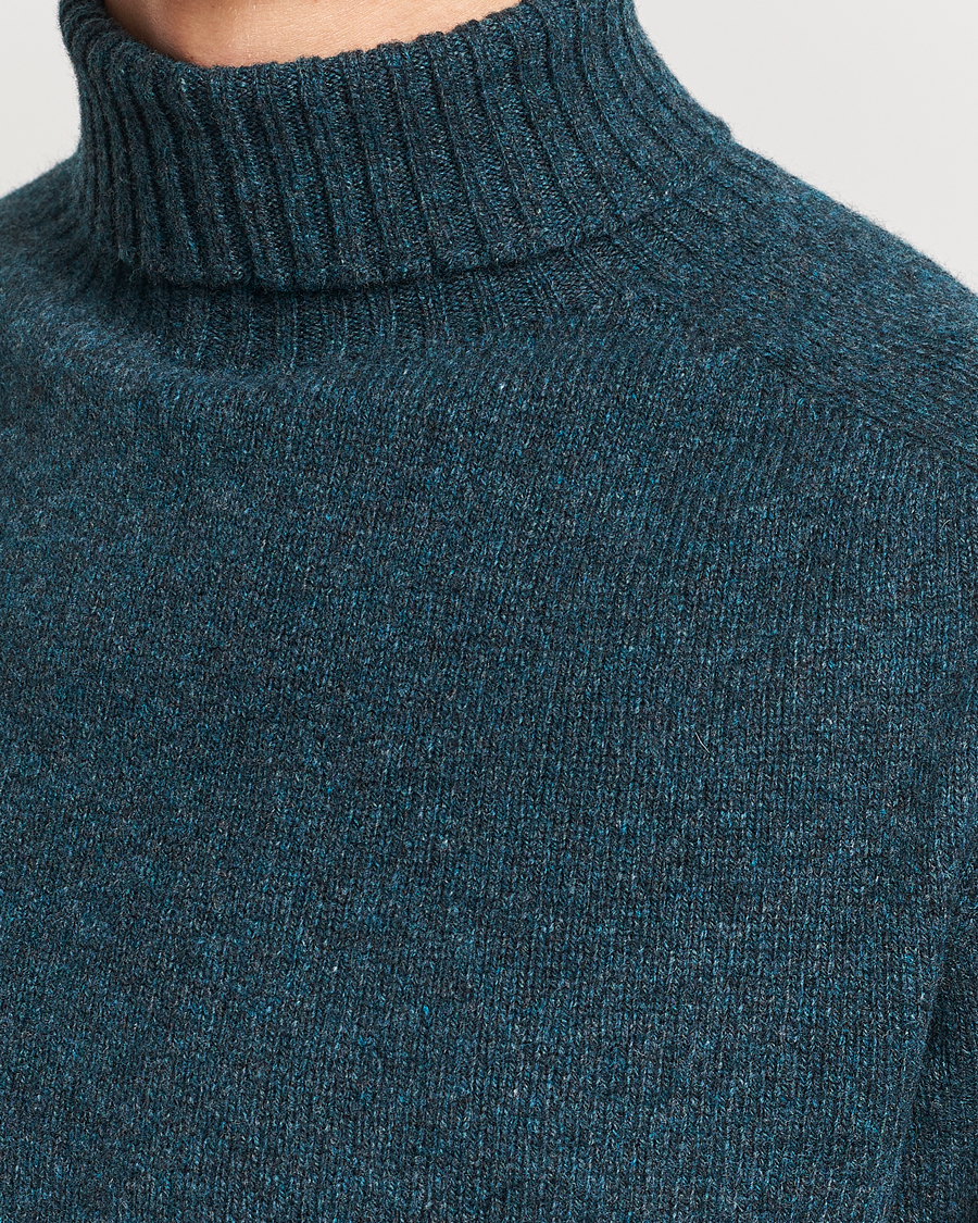 Herre | Trøjer | Sunspel | Lambswool Rollneck Peacock