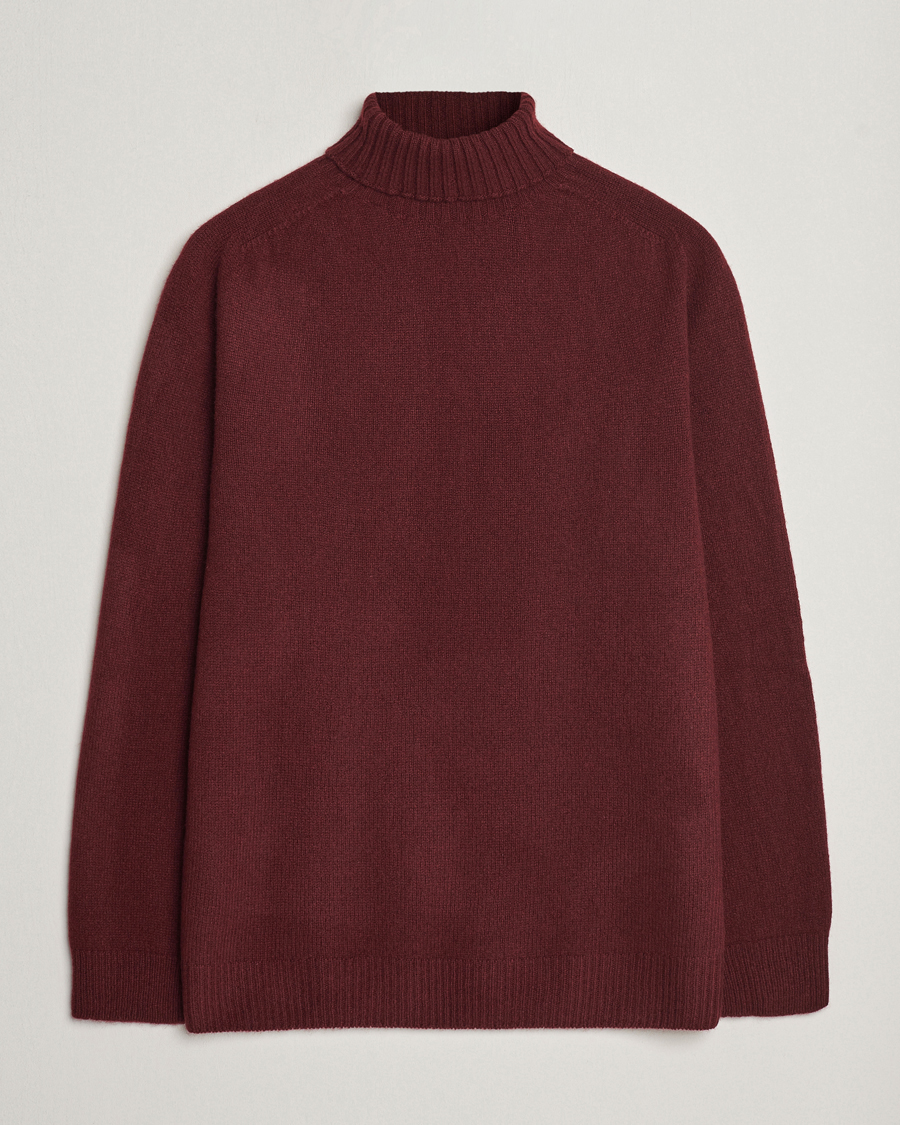 Herre | Trøjer | Sunspel | Lambswool Rollneck Maroon