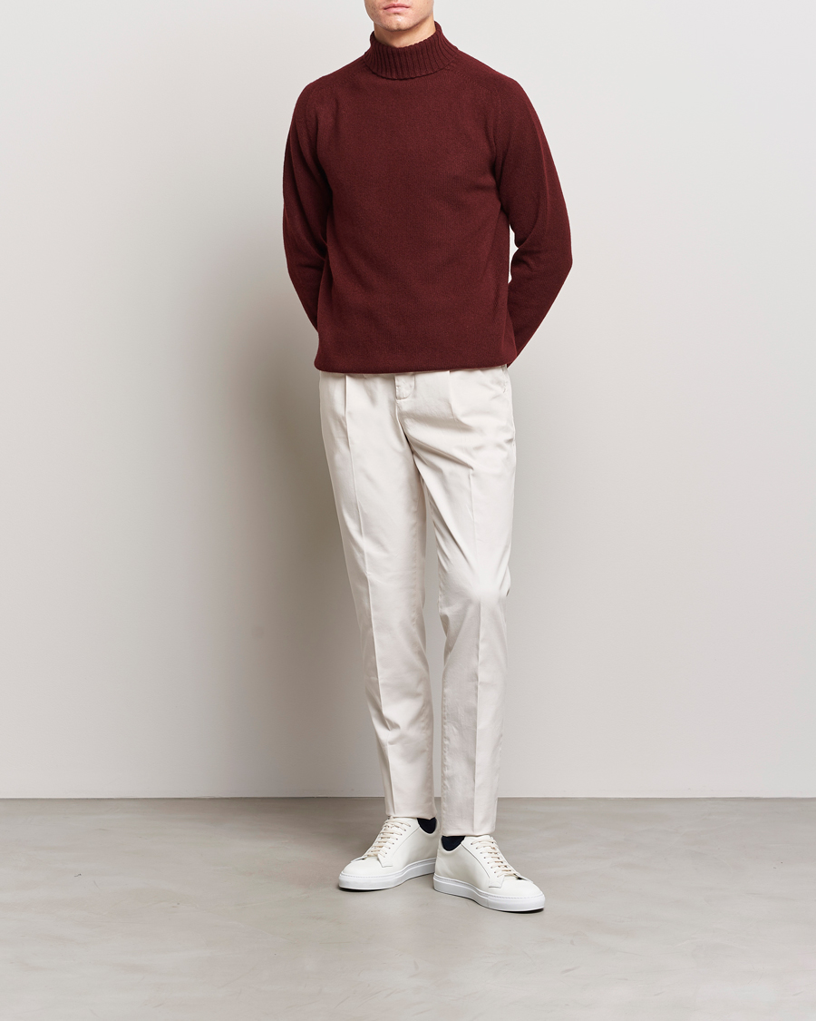 Herre | Trøjer | Sunspel | Lambswool Rollneck Maroon