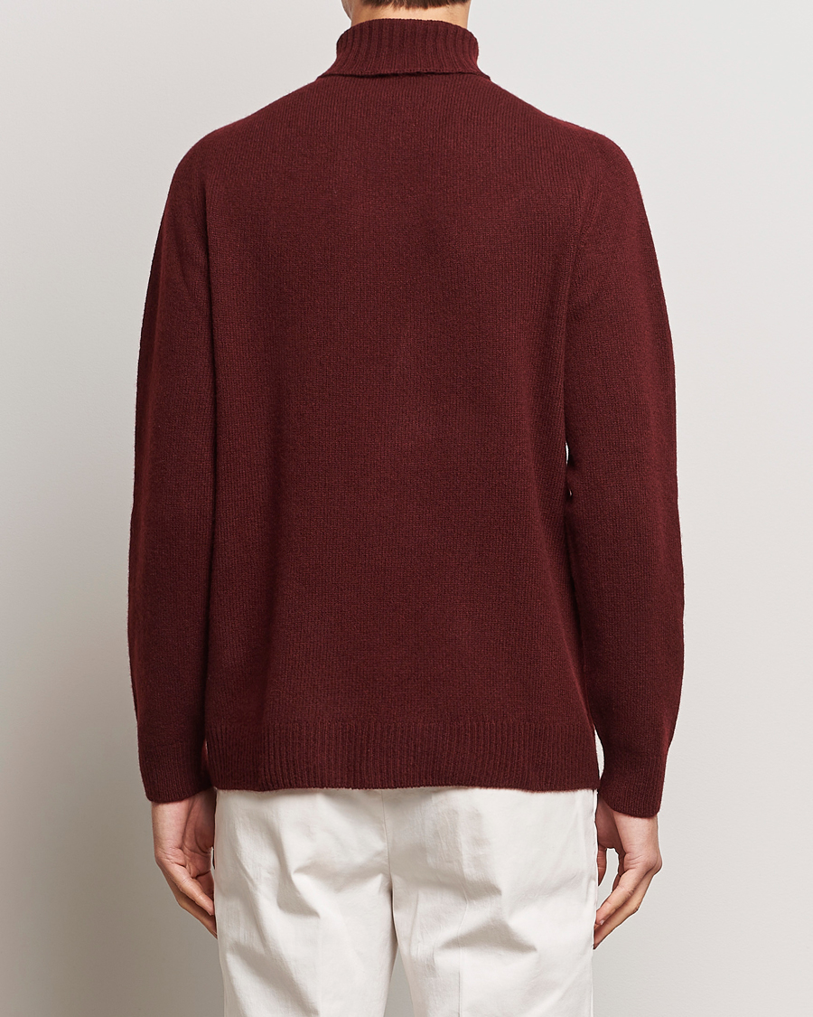 Herre | Trøjer | Sunspel | Lambswool Rollneck Maroon