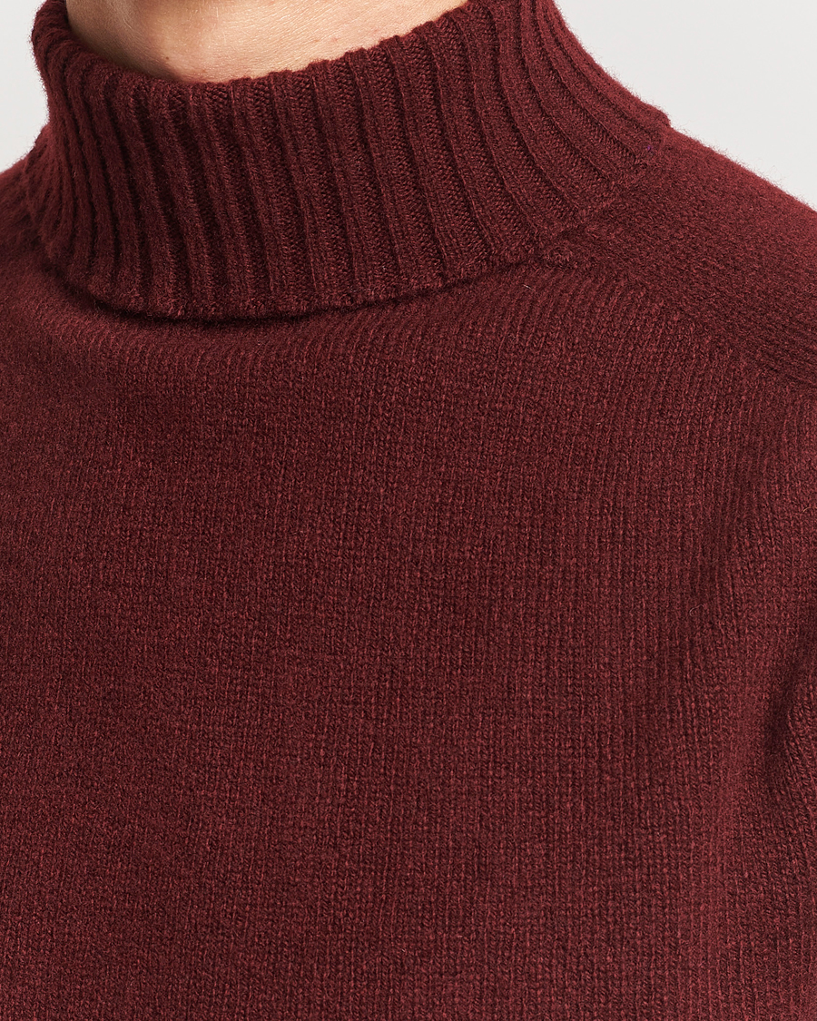 Herre | Trøjer | Sunspel | Lambswool Rollneck Maroon