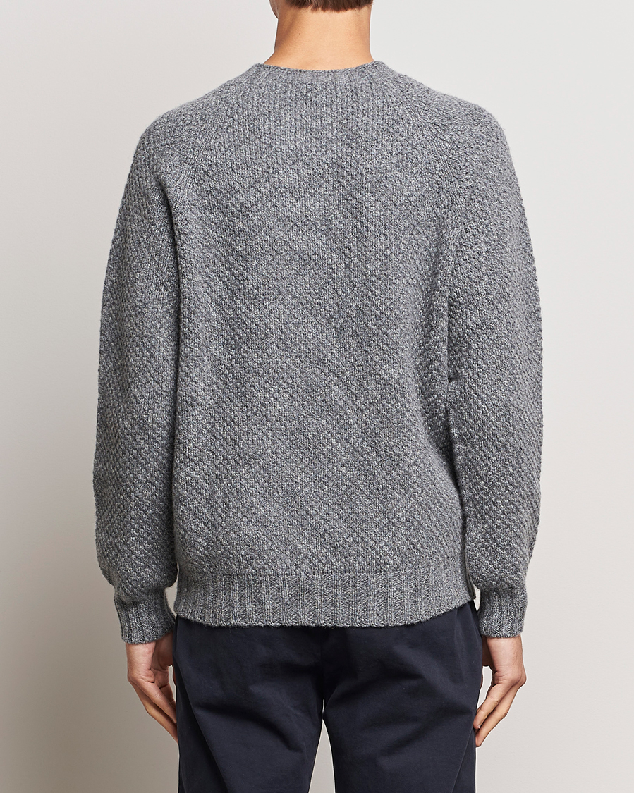 Herre | Trøjer | Sunspel | Textured Lambswool Jumper Mid Grey Twist