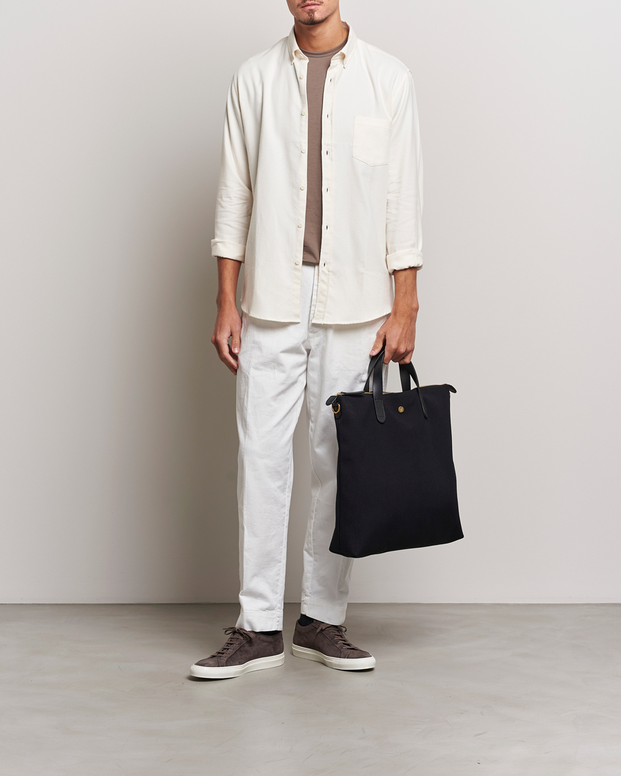 Herre | Skjorter | Sunspel | Brushed Cotton Flannel Shirt Ecru