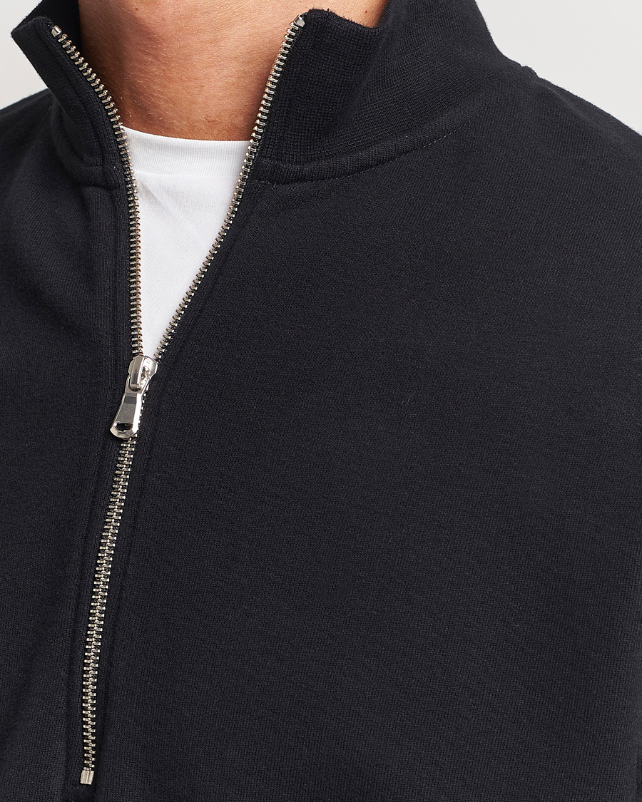Herre | Trøjer | Sunspel | Loopback Half Zip Sweatshirt Black