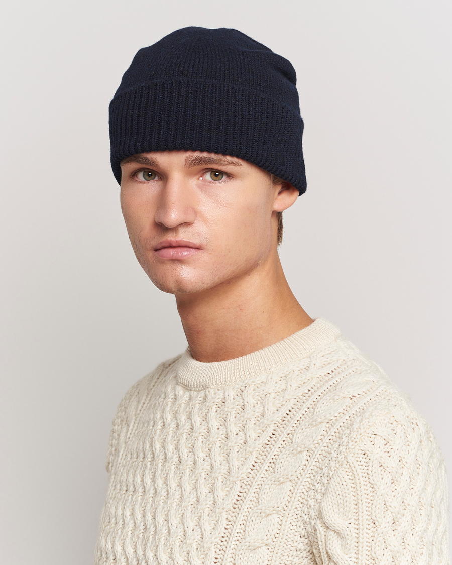 Herre | Sunspel Lambswool Hat Dark Navy | Sunspel | Lambswool Hat Dark Navy