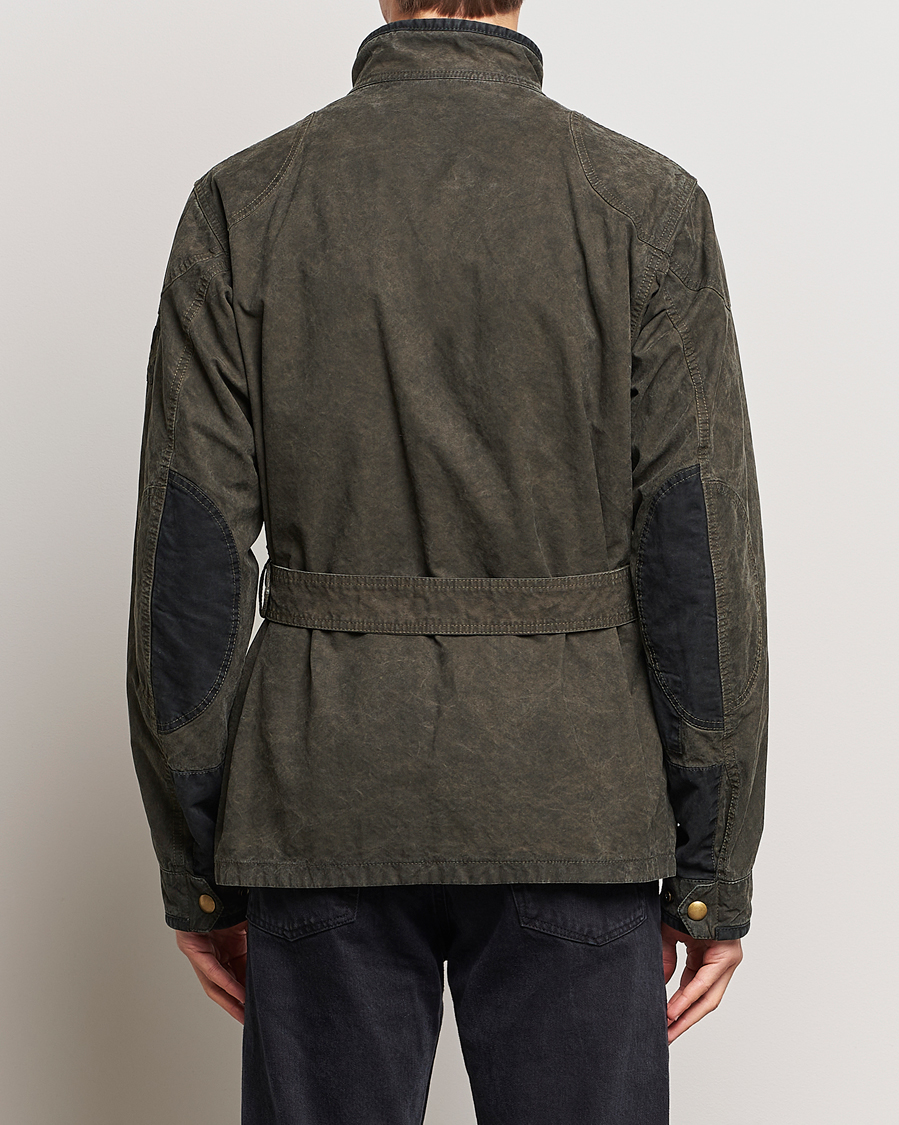 Herre | Jakker | Belstaff | Patched Washed Waxed Trailmaster Fossil