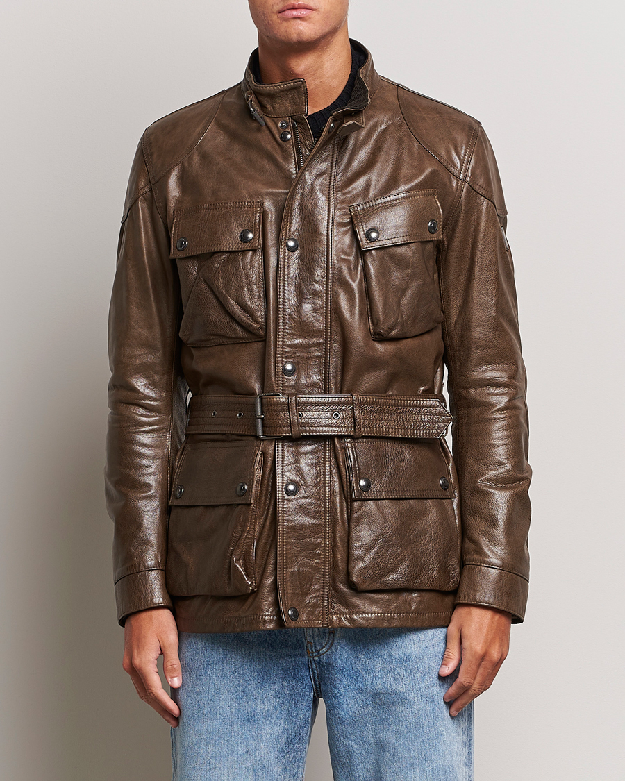 Herre |  | Belstaff | Trailmaster Panther Leather Jacket Antique Bronze