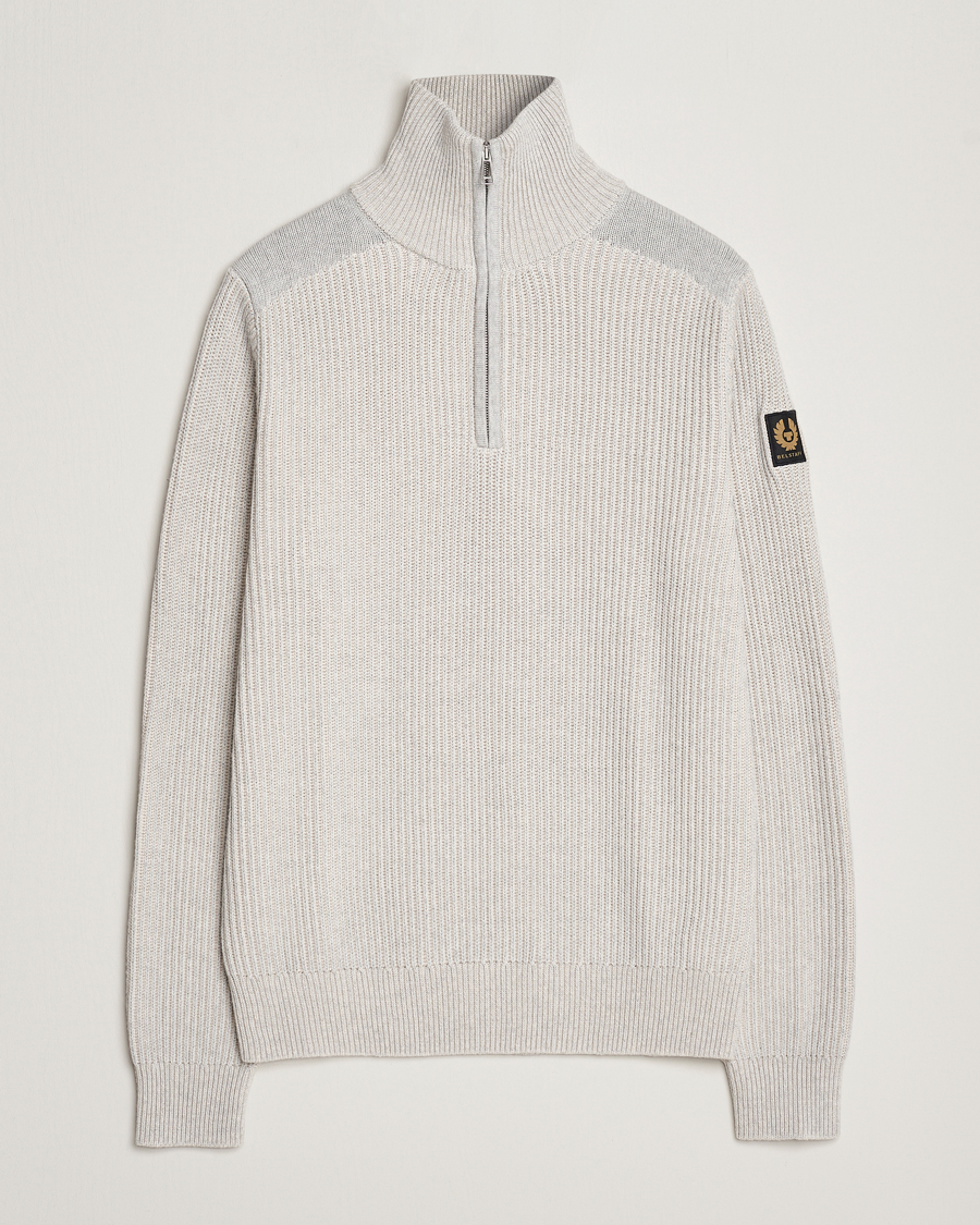 Herre | Trøjer | Belstaff | Stanley Quarter Zip Jumper Old Silver
