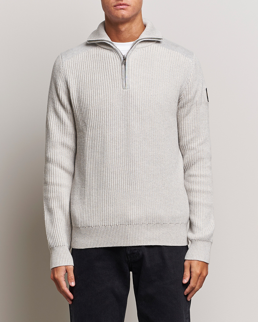 Herre | Belstaff | Belstaff | Stanley Quarter Zip Jumper Old Silver