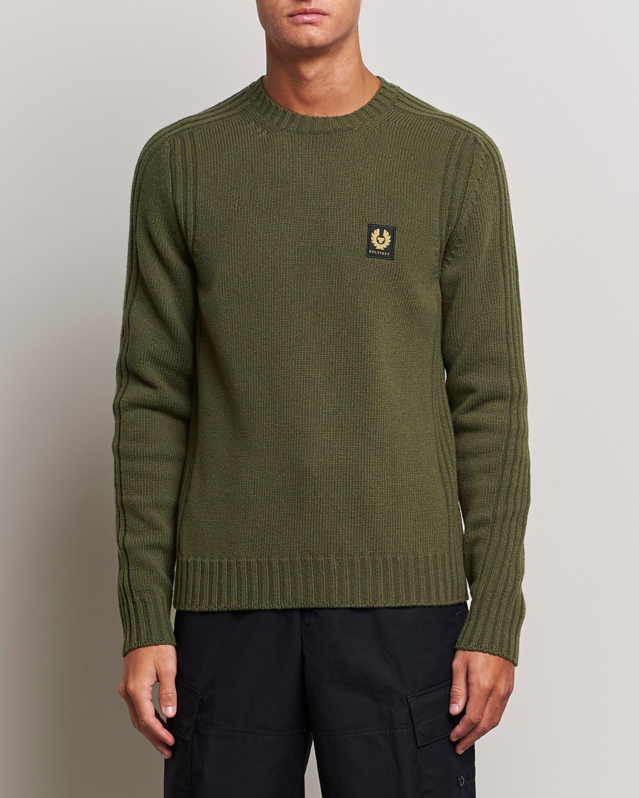 Herre | Trøjer | Belstaff | Watch Wool Crewneck True Olive