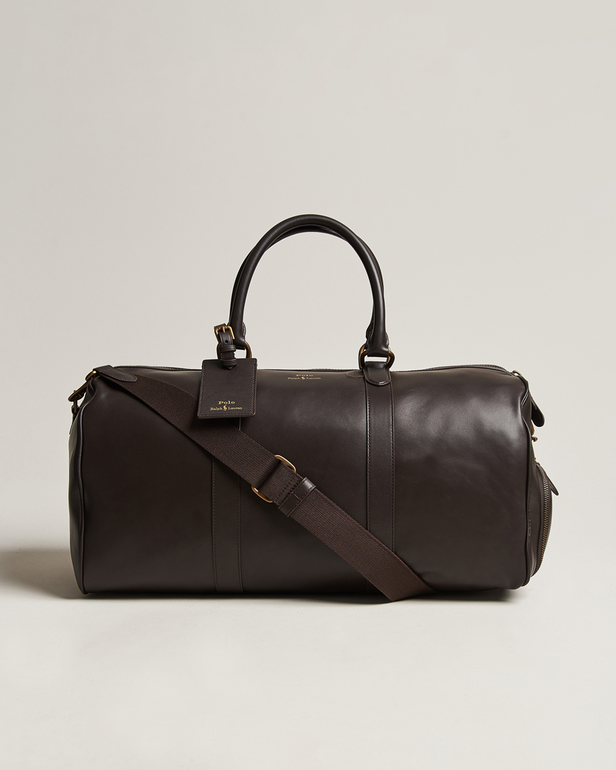 Derivation server sælger Polo Ralph Lauren Leather Duffle Bag Dark Brown - CareOfCarl.dk
