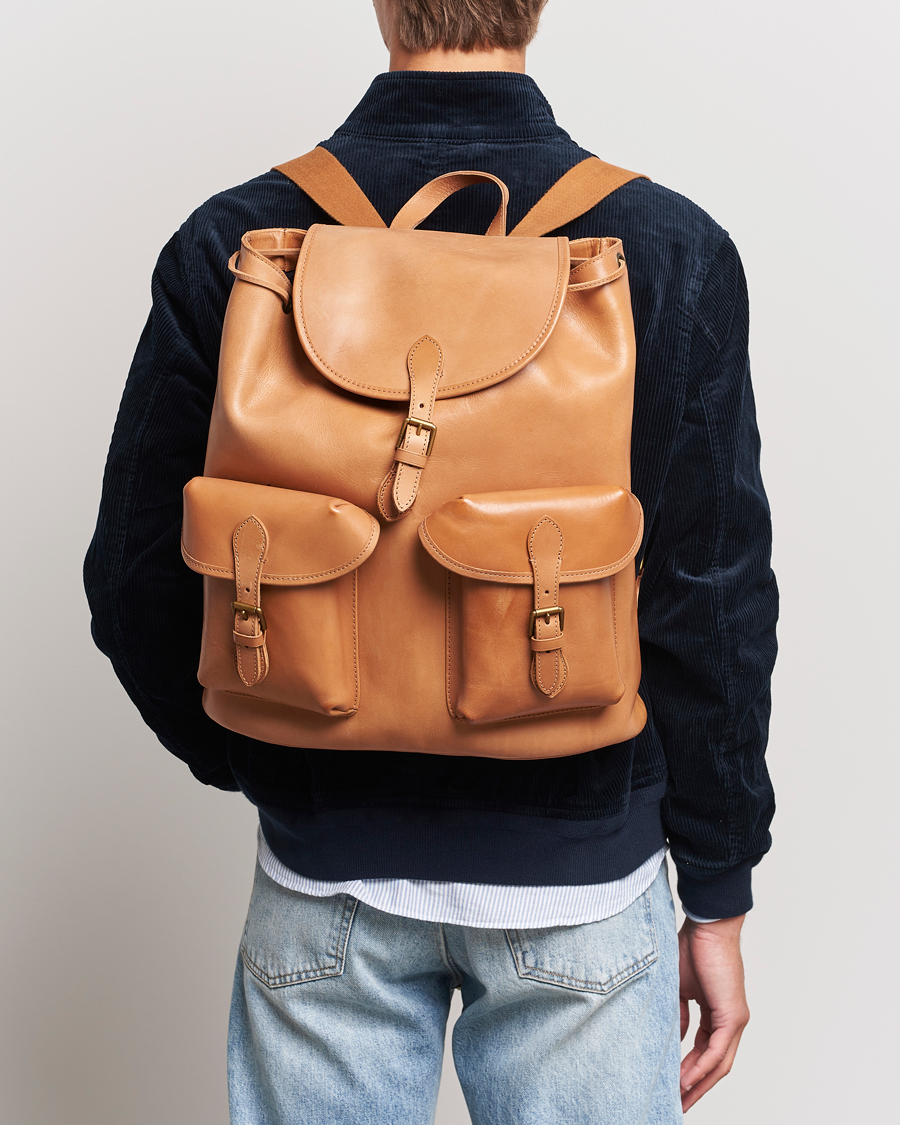 Herre | Rygsække | Polo Ralph Lauren | Leather Backpack  Tan
