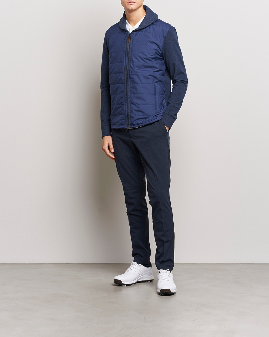 Herre | Trøjer | RLX Ralph Lauren | Fine Terry Cardigan Blue Heather
