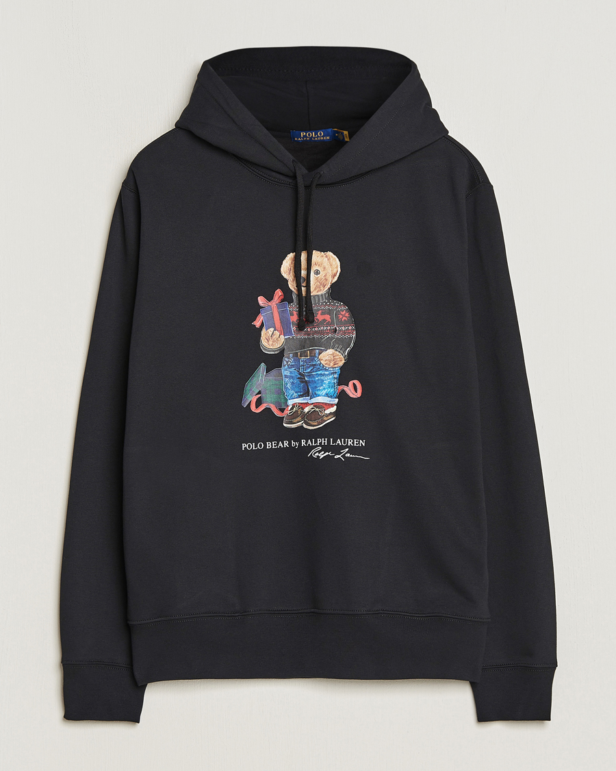 Herre | Trøjer | Polo Ralph Lauren | Printed Denim Bear Hoodie Black