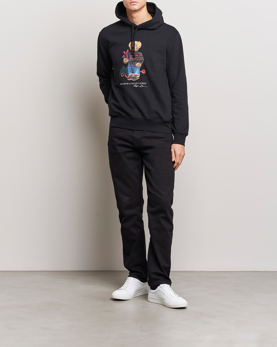 Herre | Trøjer | Polo Ralph Lauren | Printed Denim Bear Hoodie Black