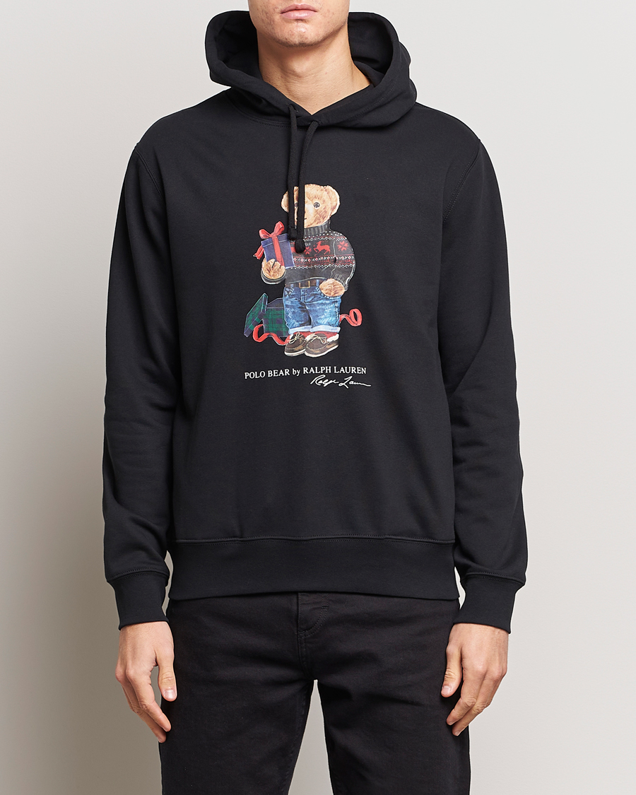 Herre | Trøjer | Polo Ralph Lauren | Printed Denim Bear Hoodie Black